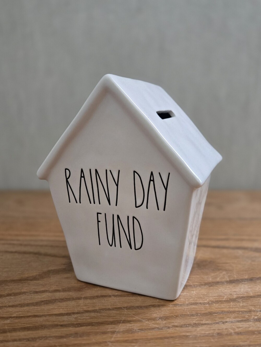Rae Dunn Rainy Day Fund Ceramic House Coin Bank